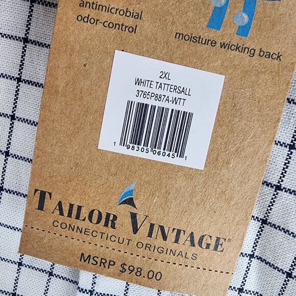 Tailor Vintage Shirt Mens XXL White Long Sleeve Button Up *NWT* - Picture 3 of 9